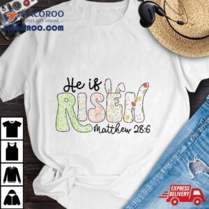 He Is Risen Jesus Christian Happy Easter Kids Girls Tshirt