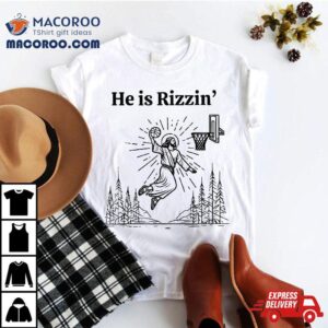 He Is Rizzin Funny Kids Easter Day Jesus Playing Basketball Shirt