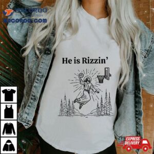 He Is Rizzin Funny Kids Easter Day Jesus Playing Basketball Tshirt