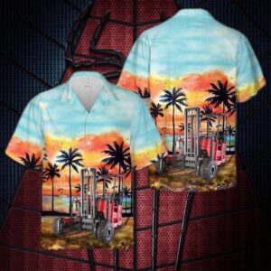 Hiab Usa Moffett M8nx Forklift Hawaiian Shirt