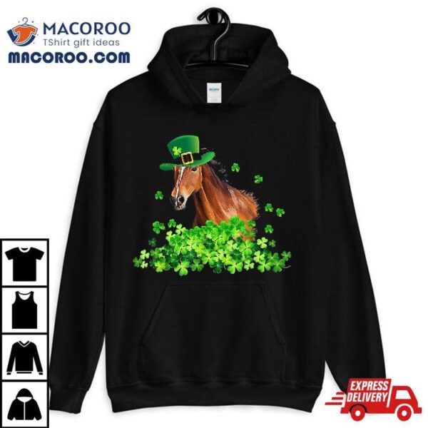 Horse Shamrock Horseback Riding Funny St Patrick’s Day Gift Shirt