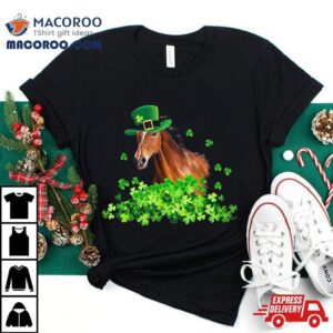 Horse Shamrock Horseback Riding Funny St Patrick S Day Gif Tshirt