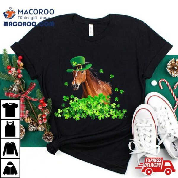 Horse Shamrock Horseback Riding Funny St Patrick’s Day Gift Shirt