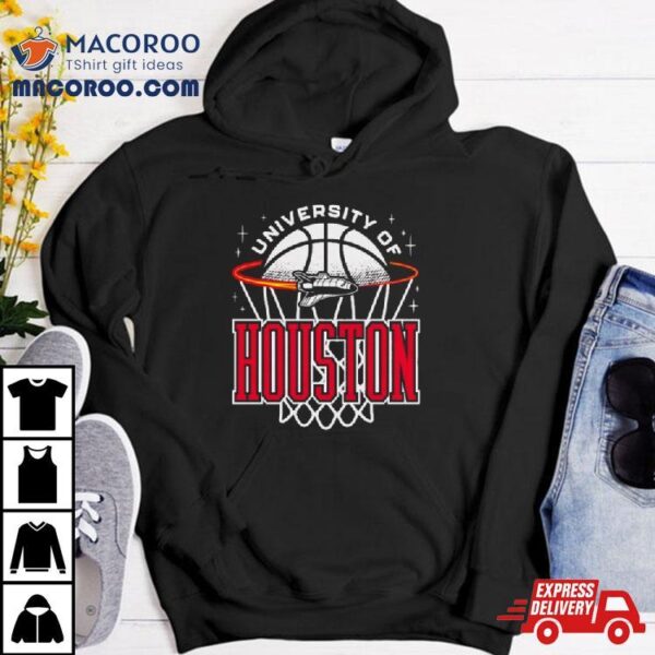 Houston Cougars Basketball Retro Rocket Tee Shirt