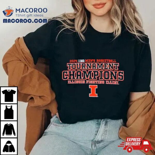 Illinois Fighting Illini 2024 Big Ten Men’s Basketball Conference Tournament Champions Brackeshirt