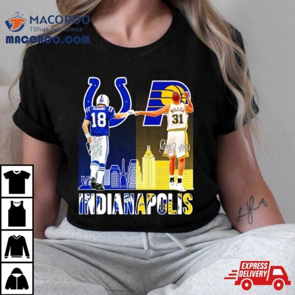 Indianapolis Players 18 Manning And 31 Millers Signatures Shirt