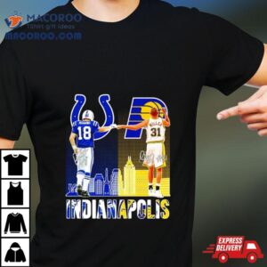 Indianapolis Players Manning And Millers Signatures Tshirt