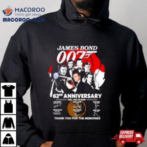 James Bond 007 62nd Anniversary 1962 2024 25 Films Thank You For The Memories Shirt