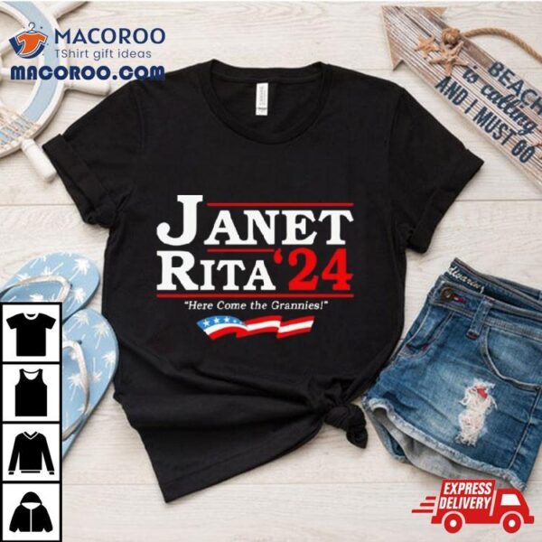 Janet Rita 24 Here Come The Grannies Usa Flag Shirt