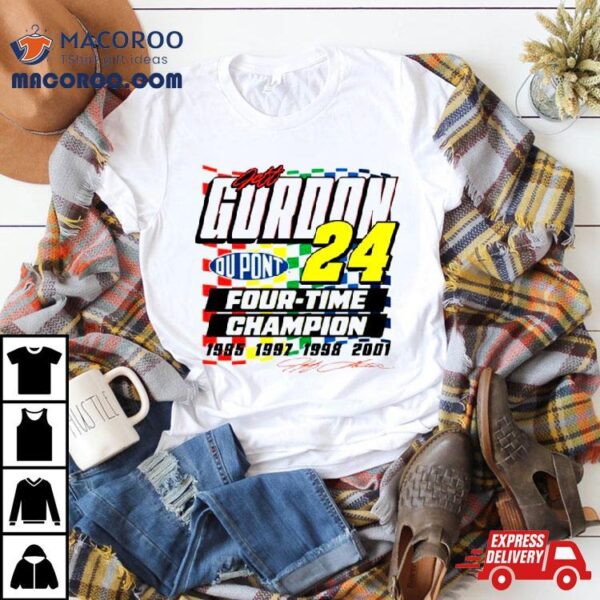 Jeff Gordon Dupont Four Time Champion Retro Shirt