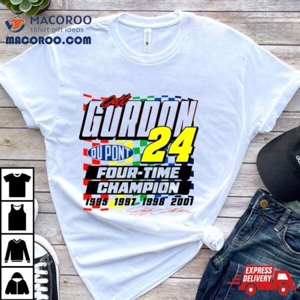 Jeff Gordon Dupont Four Time Champion Retro Shirt