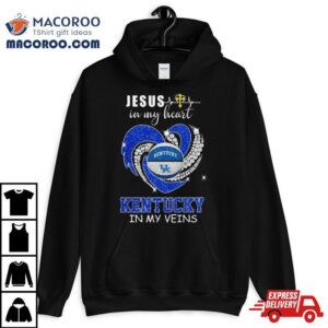 Jesus In My Heart Kentucky Wildcats In My Veins Tshirt