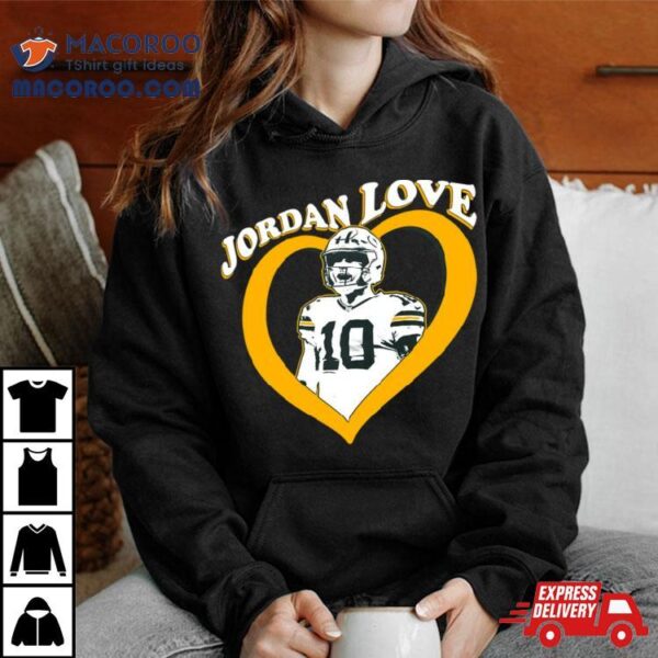 Jordan Love 10 Green Bay Packers Heart Shirt