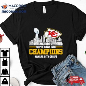 Kansas City Chiefs City Skyline Players Names Super Bowl Lviii Champions Tshirt