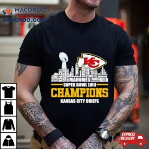 Kansas City Chiefs City Skyline Players Names Super Bowl Lviii Champions Tshirt