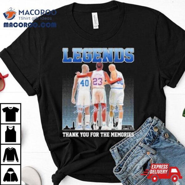 Legend 40 Davis 23 Jordan And 00 Carolina Thank You For The Memories Signatures Shirt