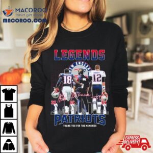 Legends Bill Belichick Tom Brady And Matthew Slater New England Patriots Thank You For The Memories Signatures Shirt