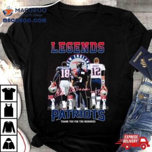 Legends Bill Belichick Tom Brady And Matthew Slater New England Patriots Thank You For The Memories Signatures Tshirt