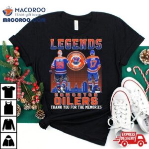 Legends Edmonton Oilers Wayne Gretzky And Jari Kurri Thank You For The Memories Signatures Tshirt