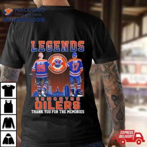 Legends Edmonton Oilers Wayne Gretzky And Jari Kurri Thank You For The Memories Signatures Tshirt