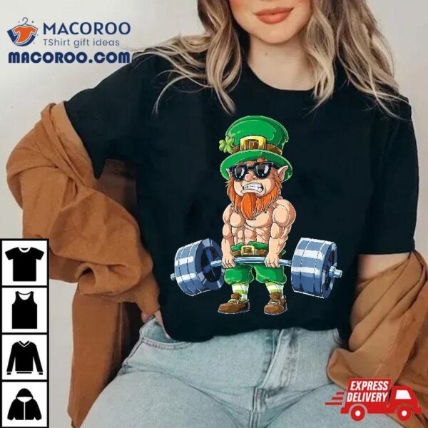 Leprechaun St Patricks Day Weightlifting Deadlift Fitness Shirt