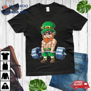 Leprechaun St Patricks Day Weightlifting Deadlift Fitness Tshirt