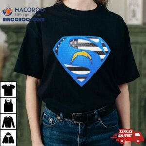 Los Angeles Chargers Usa Flag Inside Superman Tshirt