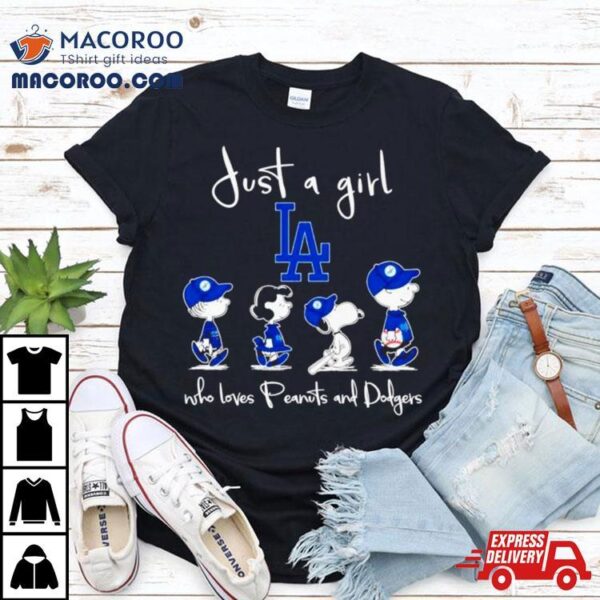 Los Angeles Dodgers Just A Girl Who Loves Peanuts And Dodgers Abbey Road Shirt