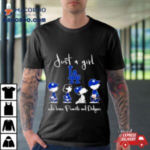 Los Angeles Dodgers Just A Girl Who Loves Peanuts And Dodgers Abbey Road Tshirt