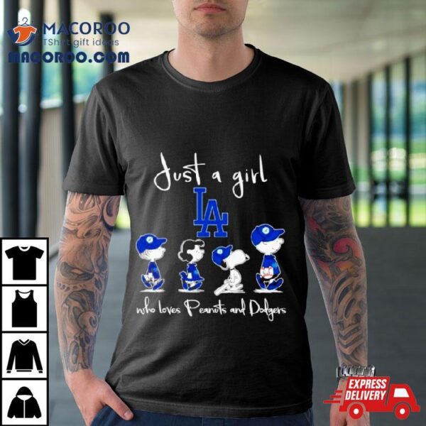 Los Angeles Dodgers Just A Girl Who Loves Peanuts And Dodgers Abbey Road Shirt