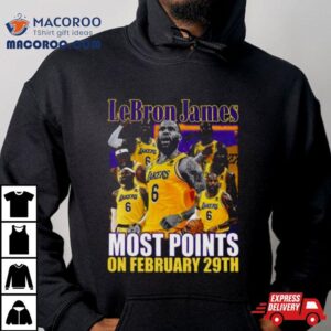 Los Angeles Lakers Lebron James Most Points On February Th Tshirt