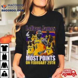 Los Angeles Lakers Lebron James Most Points On February Th Tshirt