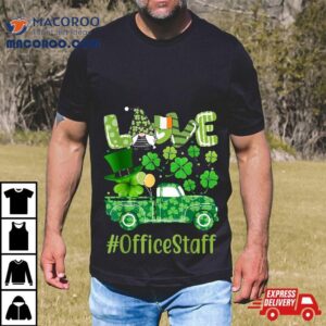 Love Office Staff Gnome Shamrock Saint Patrick S Day Tshirt