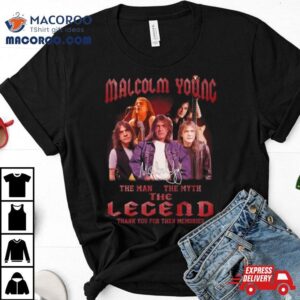 Malcolm Young The Man The Myth The Legend Thank You For The Memories Signature Tshirt