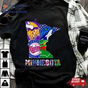 Maps Minnesota Sports Teams Logo Tshirt