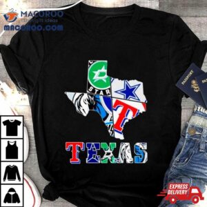 Maps Texas Sports Teams Logo Tshirt