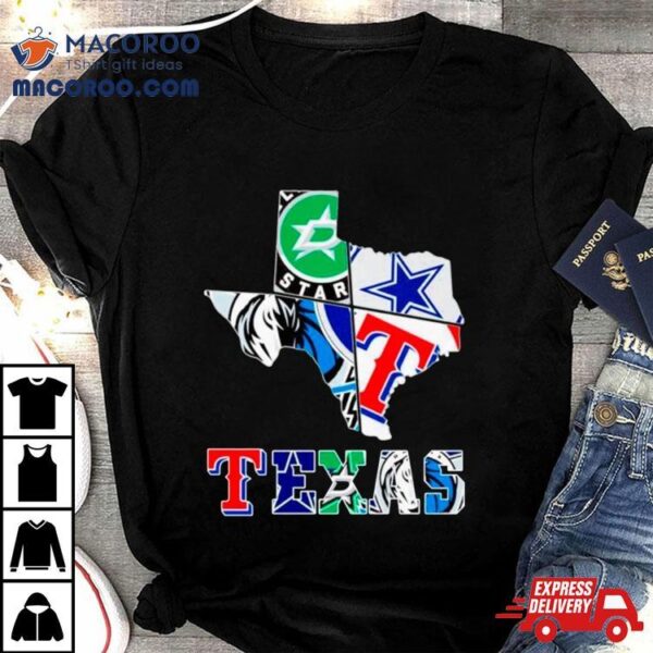 Maps Texas Sports Teams Logo Shirt