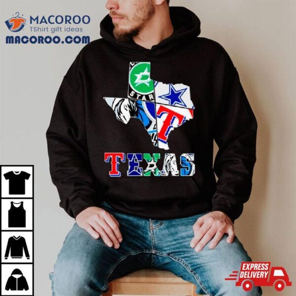 Maps Texas Sports Teams Logo Shirt