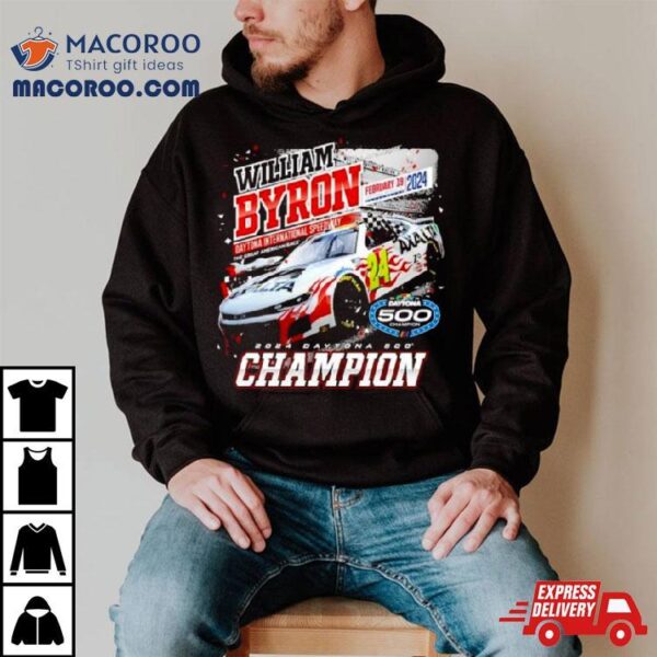 Men’s William Byron Checkered Flag Sports Black 2024 Daytona 500 Champion Past Champions Shirt