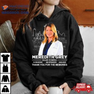 Meredith Grey Ellen Pompeo Thank You For The Memories Signature Tshirt