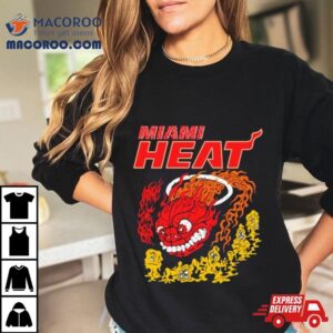 Miami Heat Retro Basketball Dragon Hot Fire Tshirt