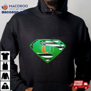 Miami Hurricanes Usa Flag Inside Superman Tshirt