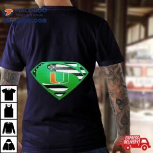 Miami Hurricanes Usa Flag Inside Superman Tshirt