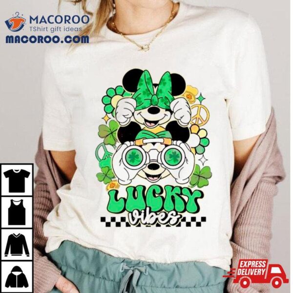 Mickey Minnie St Patrick’s Day Lucky Vibes Shirt