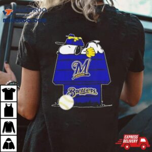 Milwaukee Brewers Snoopy And Woodstock The Peanuts Baseball Tshirt