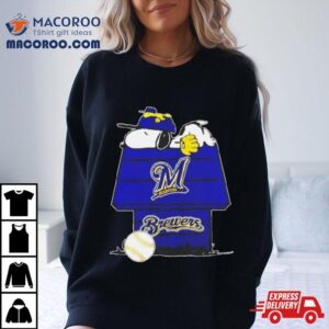 Milwaukee Brewers Snoopy And Woodstock The Peanuts Baseball Tshirt