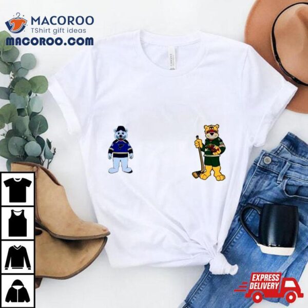 Minnesota Wild Vs St. Louis Blues Nhl 2024 Mascot Cartoon Hockey Shirt