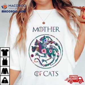 Mother Of Cats Shirt With Flower Art Cat Lovers Gift