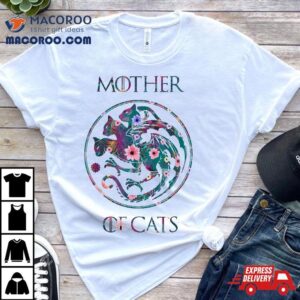 Mother Of Cats With Flower Art Cat Lovers Gift Tshirt