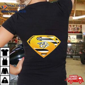 Nashville Predators Usa Flag Inside Superman Tshirt